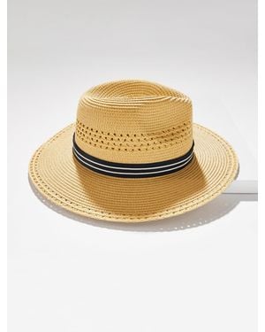 Talbots Open Weave Straw Hat - Natural