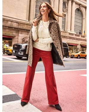 Talbots Lavish Leopard Car Coat - Natural
