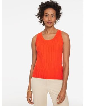 Talbots Ribbed Scoop Neck Tank Top - Red