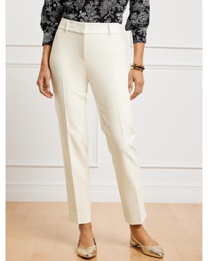 Talbots Hampshire Lightweight Double Cloth Straight Ankle Trousers - Natural