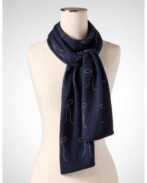 Talbots Embellished Bow Scarf - Blue