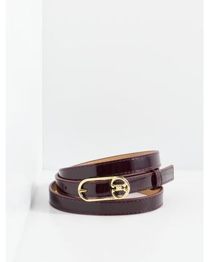 Talbots Slim Leather Belt - White