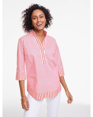 Talbots Dolman Sleeve Poplin Tunic Top - Pink