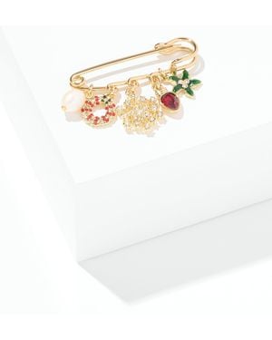 Talbots Festive Charms Pin - White