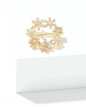 Talbots Snowflake Wreath Brooch - White