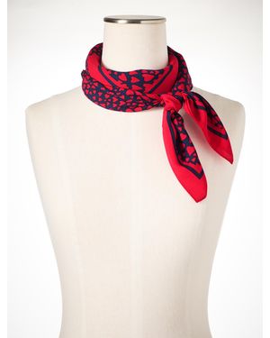 Talbots Flowing Hearts Square Scarf - Red