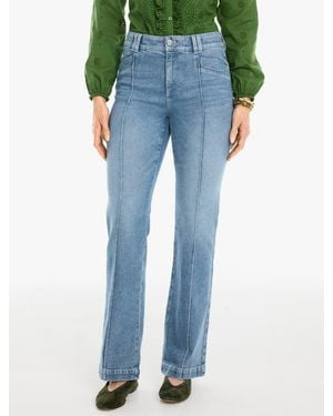Talbots Flare Leg High Waist Pintuck Jeans - Blue