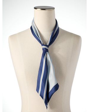 Talbots Poised Stripe Skinny Scarf - Blue