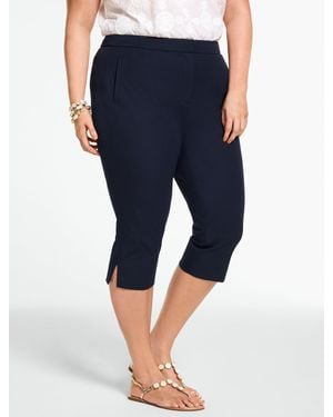 Talbots Cotton Bi-stretch Capri Trousers - Blue