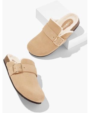 Talbots Colbie Suede Mules - Natural