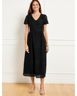 Talbots Guipure Lace Fit & Flare Dress - Black