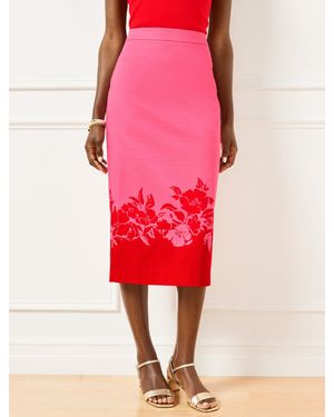 Talbots Bicolour Poppy Pencil Skirt - Red