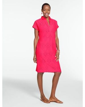 Talbots Sea Breeze Eyelet Shift Dress - Pink