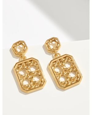 Talbots Rattan Texture Drop Earrings - Metallic