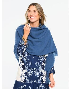 Talbots Fringe Wrap - Blue