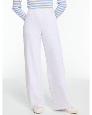Talbots Sky Lounge Velour Wide Leg Pants - White