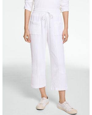 Talbots Crinkle Gauze Straight Leg Pants - White