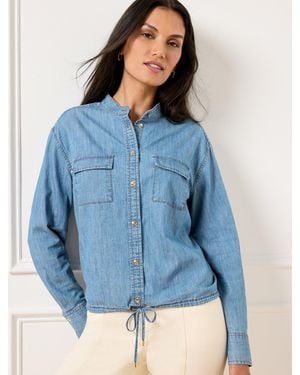 Talbots Tie Front Denim Top - Blue
