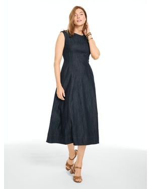 Talbots Refined Denim Fit & Flare Dress - Blue