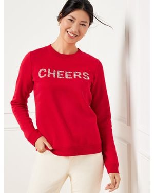 Talbots Embellished Crewneck Sweatshirt - Red