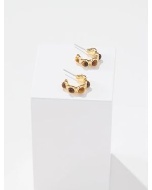Talbots Semiprecious Hoop Earrings - White