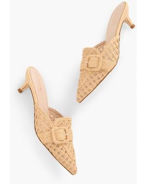 Talbots Sylvie Woven Raffia Mules - Natural