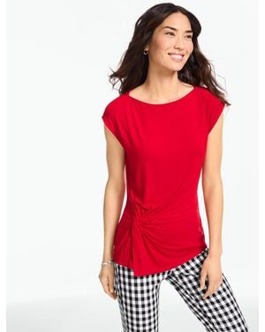 Talbots Side Twist Sleeveless Shell Top - Red