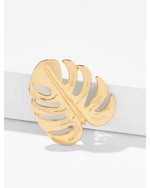 Talbots Monstera Leaf Brooch - Natural