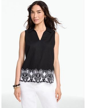 Talbots Linen Popover Shirt - Black