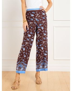 Talbots Wide Crop Pull-on Pants - Multicolor