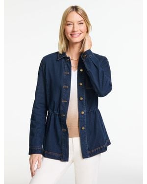 Talbots Cinched Waist Shirt Jacket - Blue