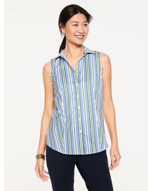 Talbots Sleeveless Non-iron Shirt - Blue
