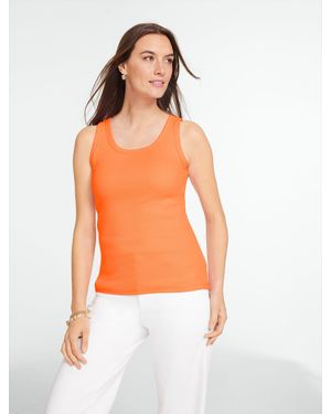 Talbots Rib Sleeveless Tank Top - Orange