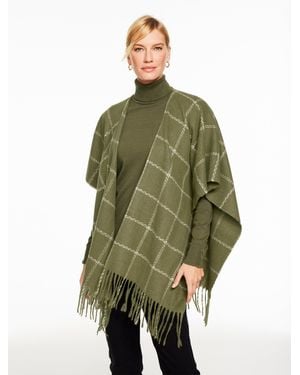 Talbots Plaid Ruana - Green