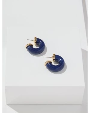 Talbots Resin Hoop Earrings - Blue