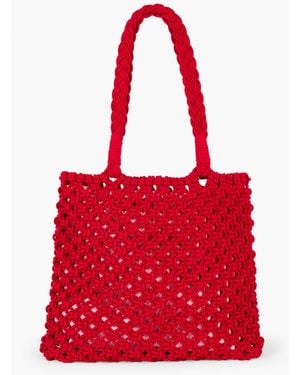 Talbots Knotted Cotton Cord Tote - Red