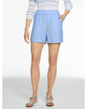 Talbots Washed Linen Pull-on Shorts – Cross-dyed - Blue