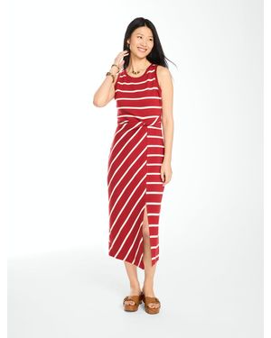 Talbots Twist Front Knit Midi Dress - Red