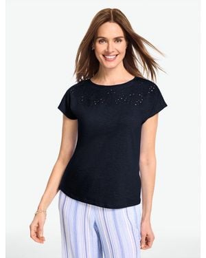 Talbots Eyelet Seashell Top - Black