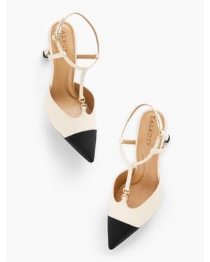 Talbots Evelyn Nappa Flare Heel Court Shoes - White
