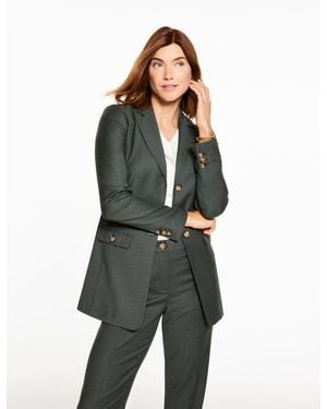 Talbots Luxe Italian Flannel Blazer - Green