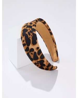 Talbots Leopard Calf Hair Headband - White