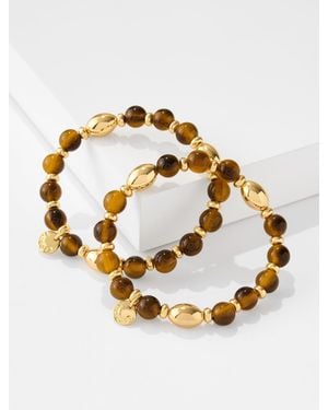 Talbots Tortoiseshell Stretch Bracelet Set - Metallic