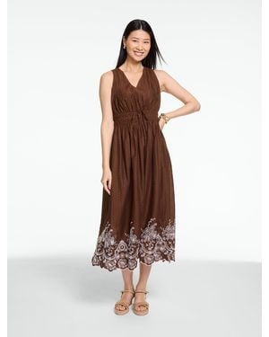 Talbots Dot Eyelet Fit & Flare Midi Dress - Multicolor