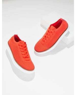 Talbots Brittany Knit Lace-up Trainers - Red