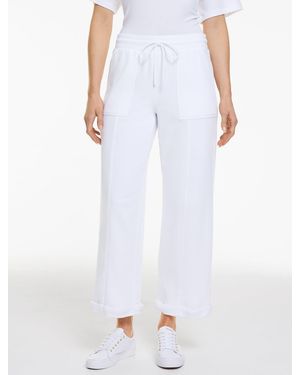 Talbots Cozy French Terry Wide Crop Pants - White