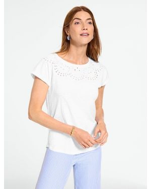 Talbots Eyelet Seashell T-shirt - White