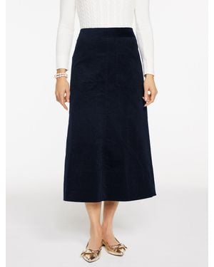 Talbots Corduroy Fit & Flare Skirt - Blue