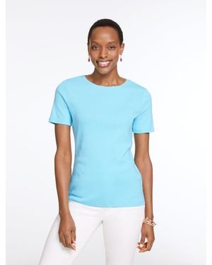 Talbots Pima Cotton Crewneck T-shirt - Blue