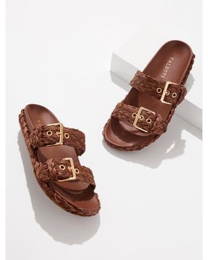 Talbots Morgan Braided Raffia Slides - Brown